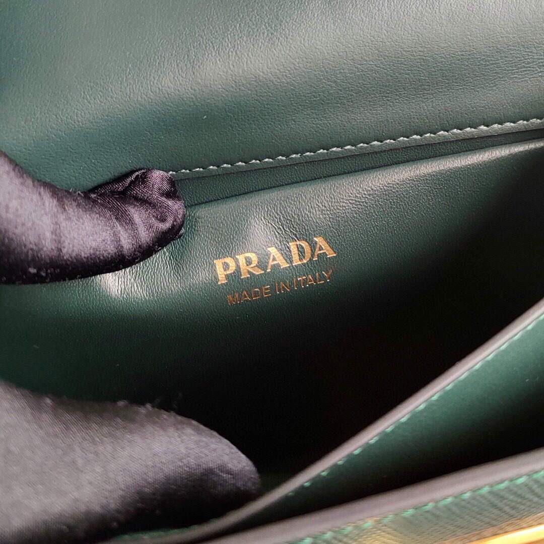 Prada Saffiano Leather Symbole Bag 1BN021 Dark Green