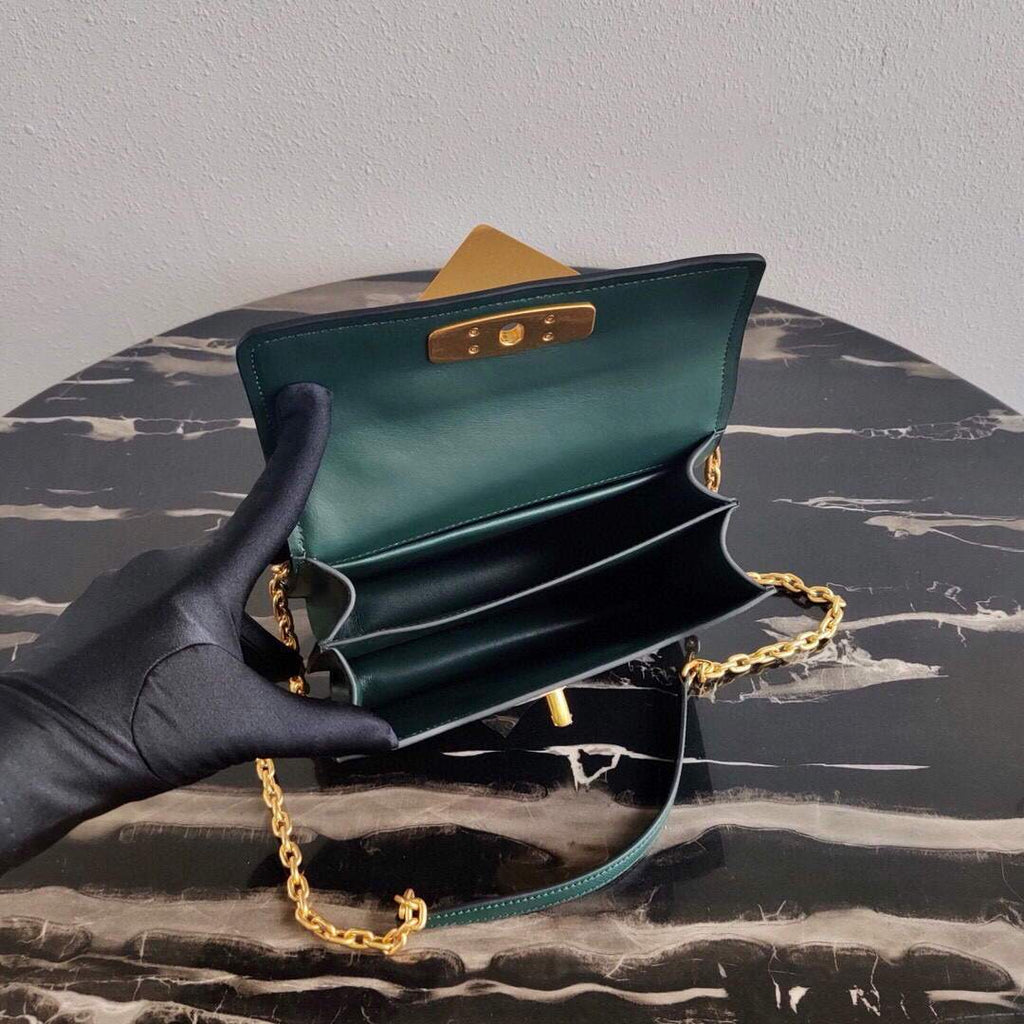 Prada Saffiano Leather Symbole Bag 1BN021 Dark Green