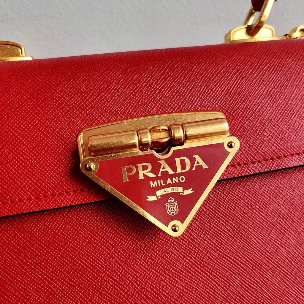 Prada Saffiano Leather Symbole Bag 1BN021 Red