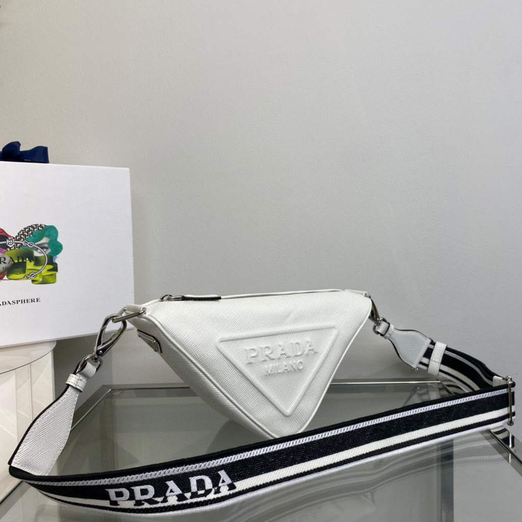 Prada Saffiano Prada Triangle bag 2VH155 White