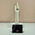 Prada sequins-studded card holder with shoulder strap 1MR024 Black - Default Title - View 1