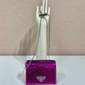 Prada sequins-studded card holder with shoulder strap 1MR024 Purple - Default Title - View 1