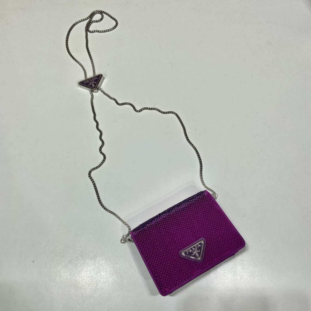 Prada sequins-studded card holder with shoulder strap 1MR024 Purple - Default Title - View 4