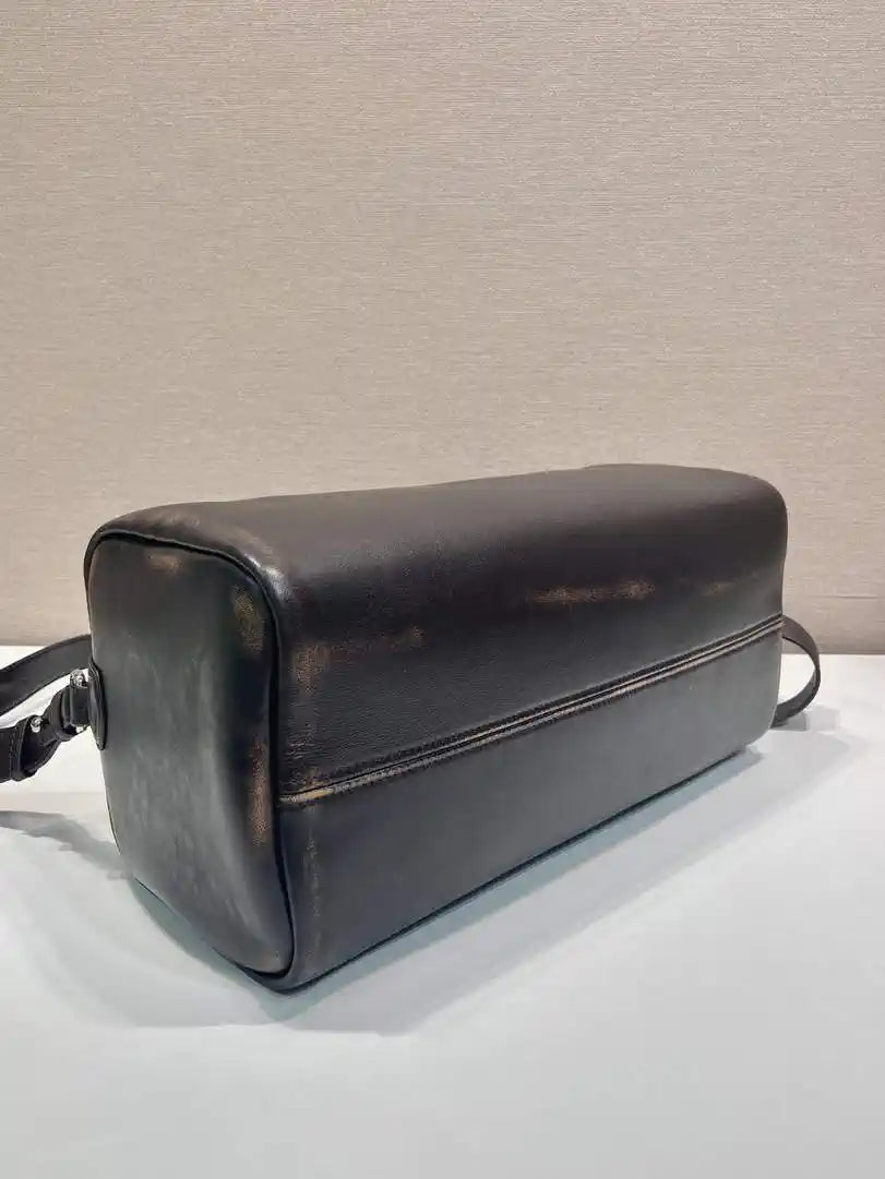 Prada Small nappa leather duffle bag 2VC046 Dark Brown