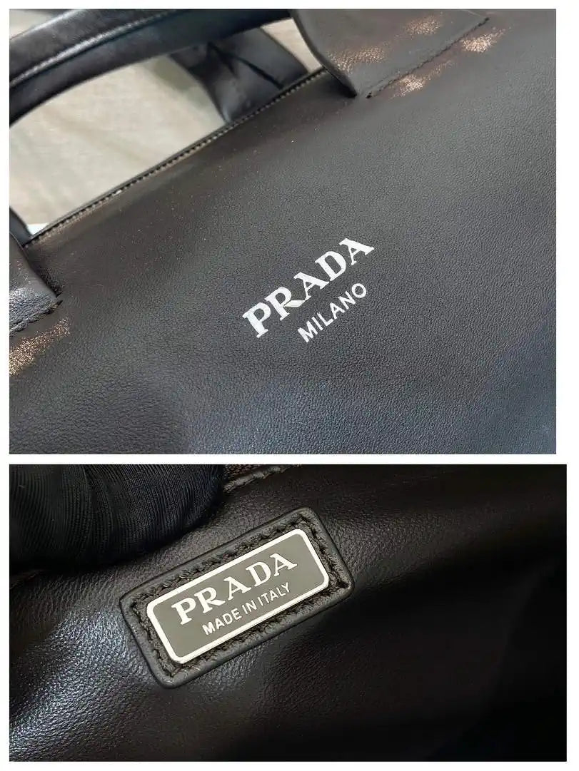 Prada Small nappa leather duffle bag 2VC046 Dark Brown