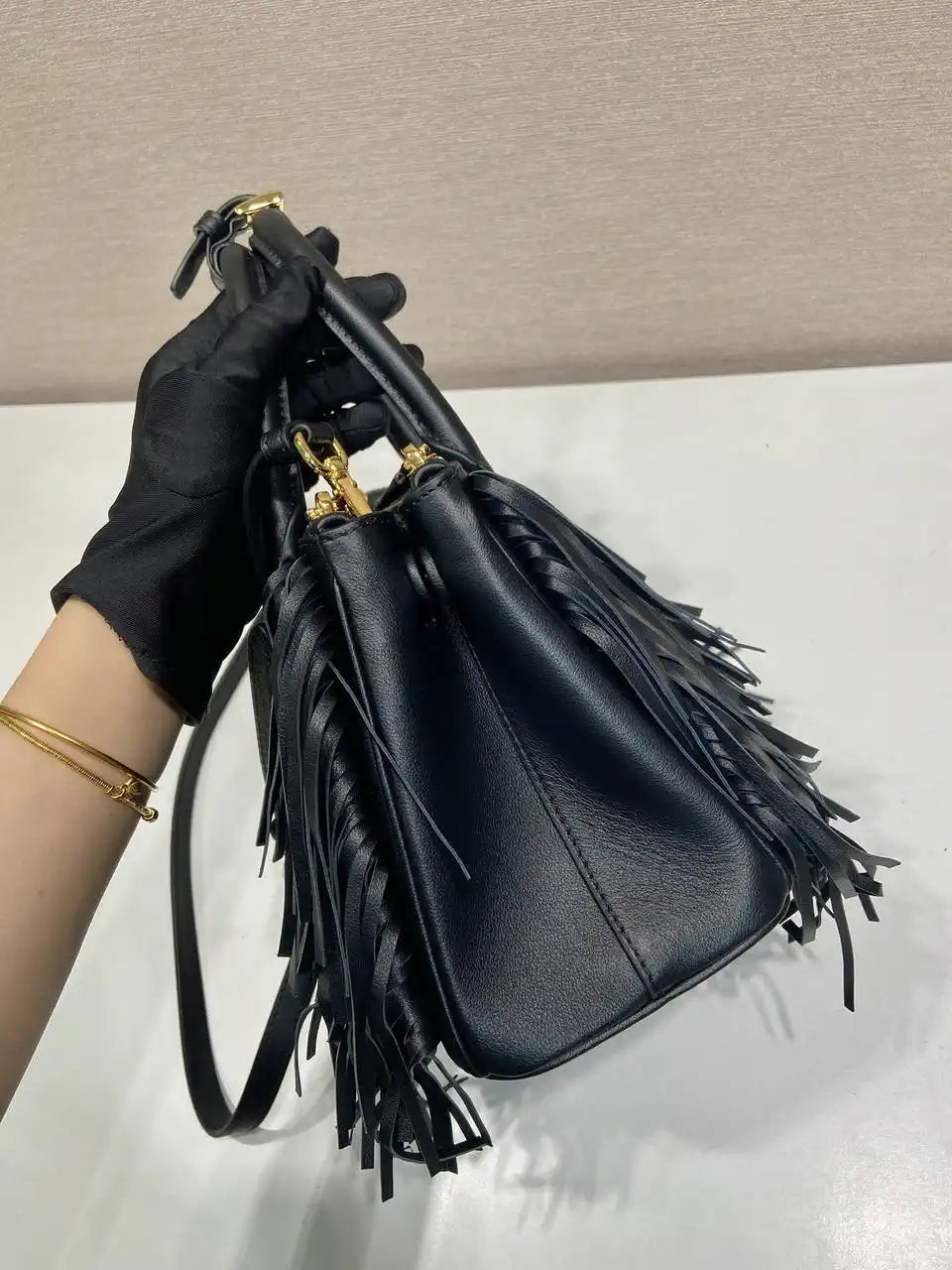 Prada Small Prada Galleria Saffiano leather bag 1BA896 Black