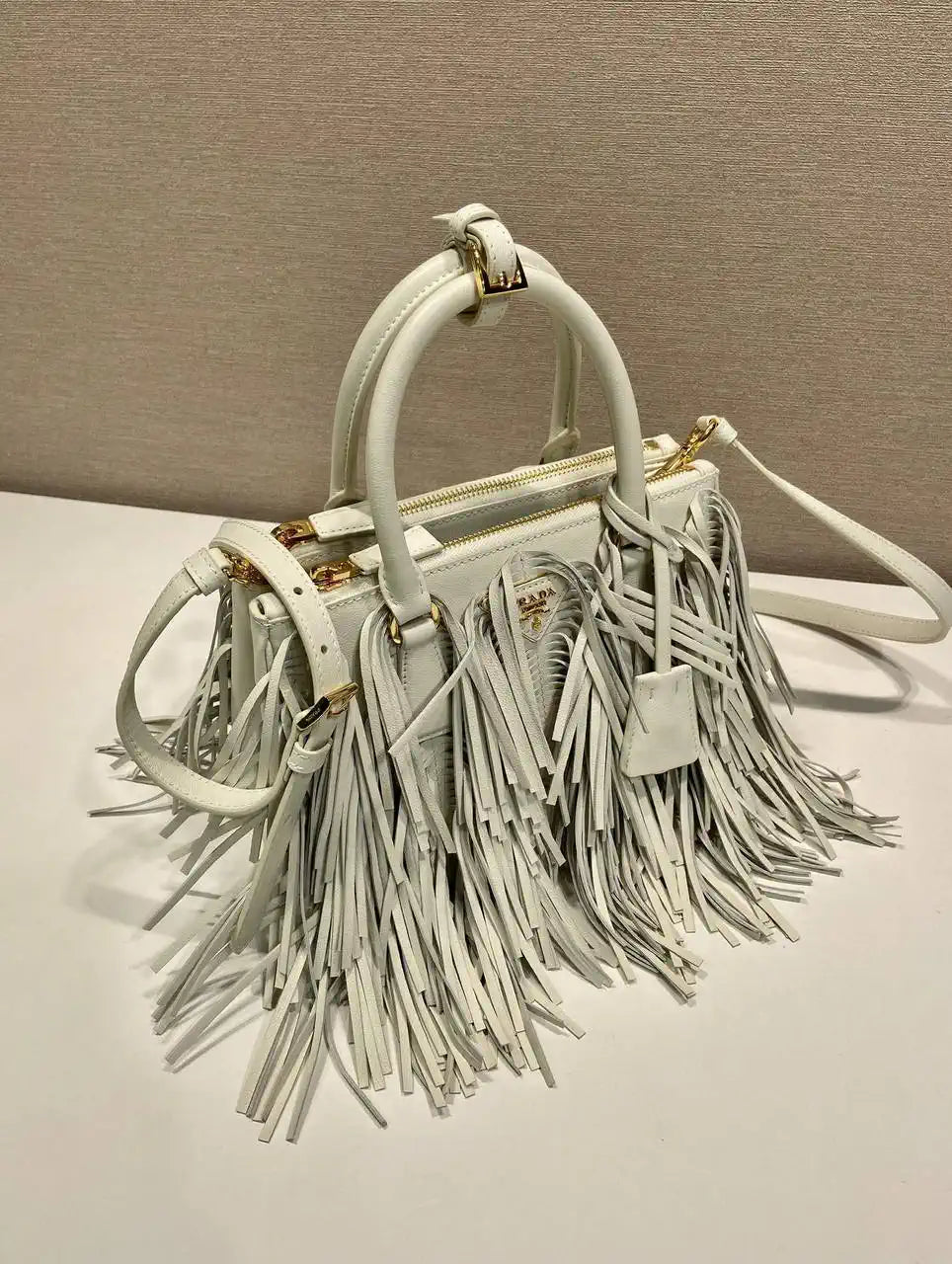 Prada Small Prada Galleria Saffiano leather bag 1BA896 White