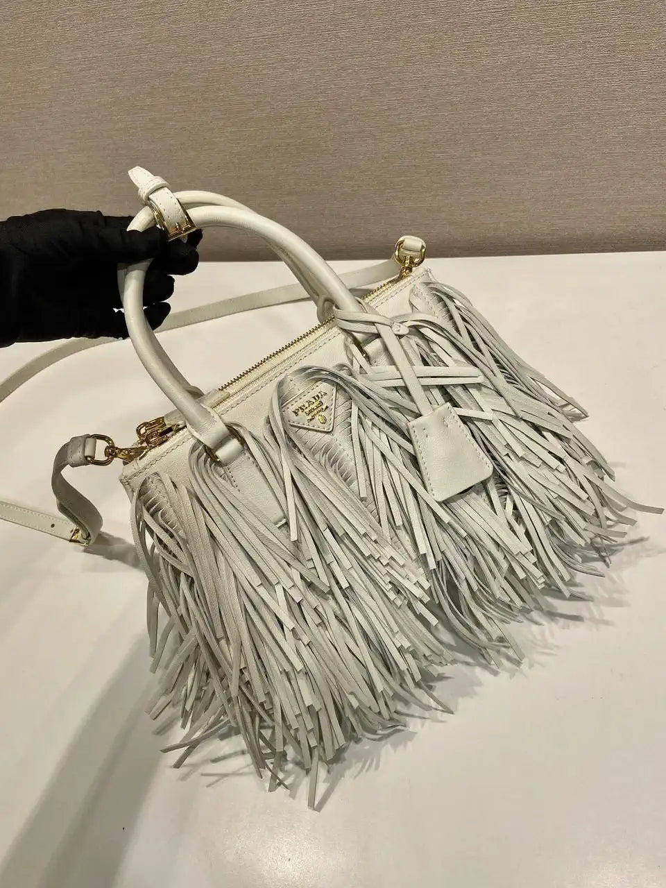 Prada Small Prada Galleria Saffiano leather bag 1BA896 White
