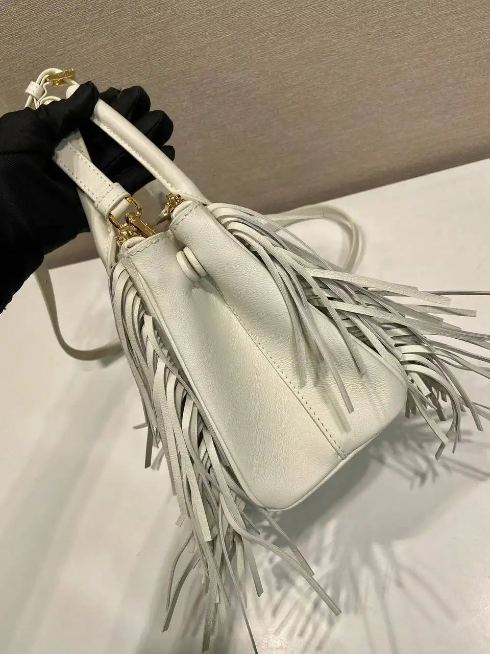 Prada Small Prada Galleria Saffiano leather bag 1BA896 White
