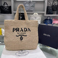 Prada Small Raffia tote bag 1BG422 Apricot - Default Title - View 1
