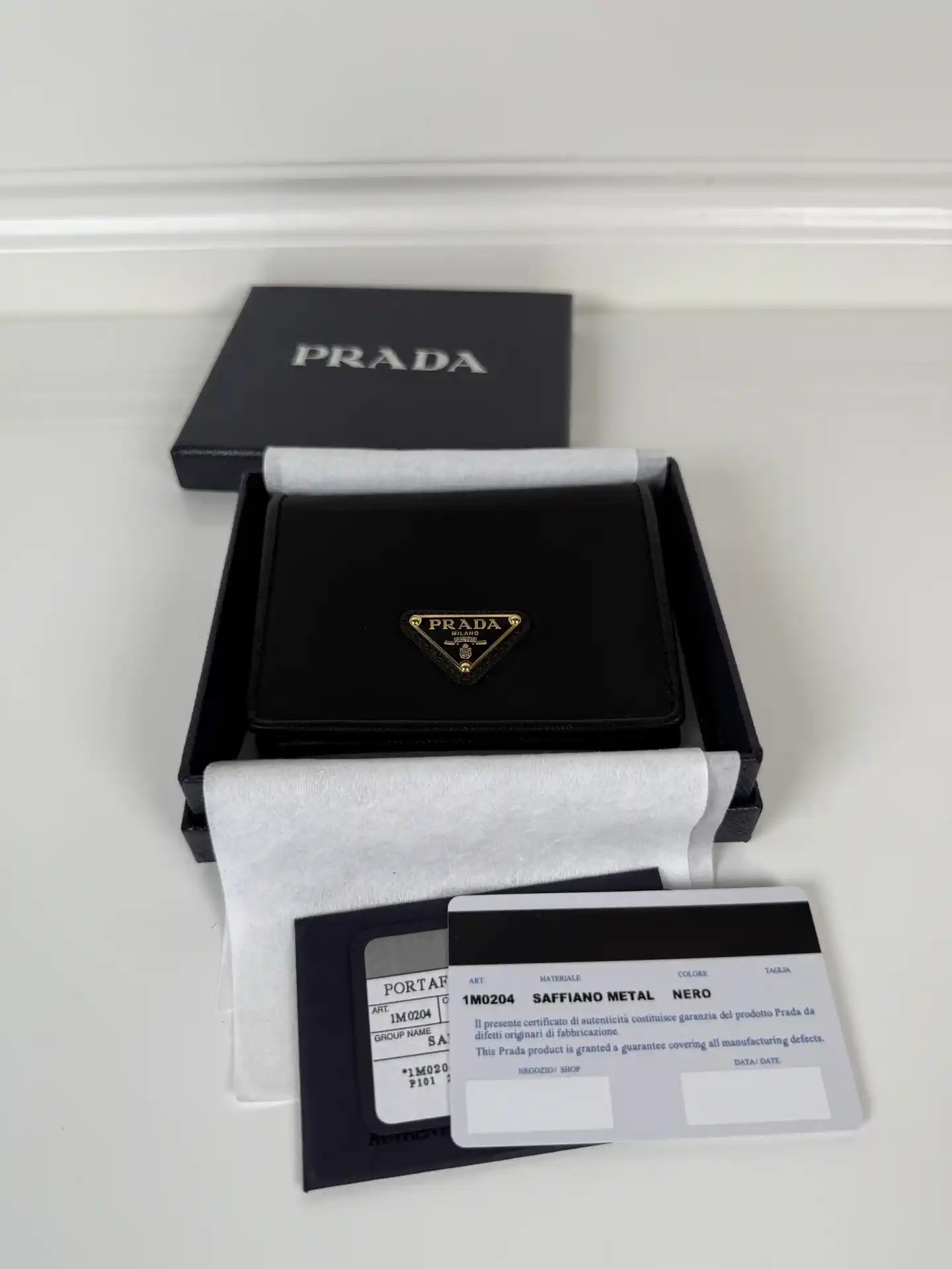 Prada Small Saffiano Leather Wallet 1MV204 Black
