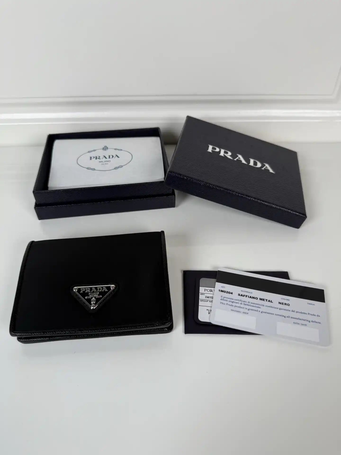 Prada Small Saffiano Leather Wallet 1MV204 Black