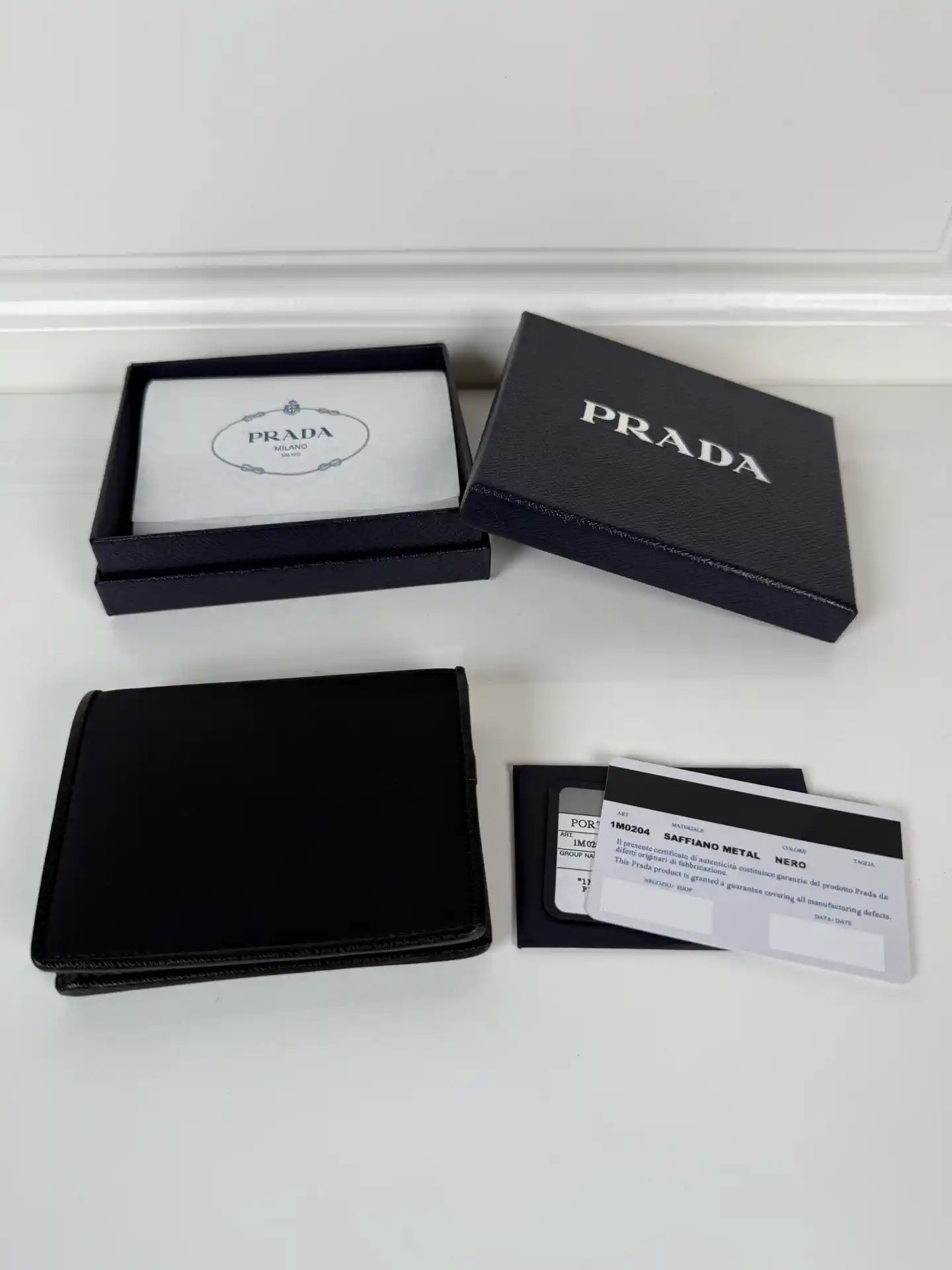 Prada Small Saffiano Leather Wallet 1MV204 Black