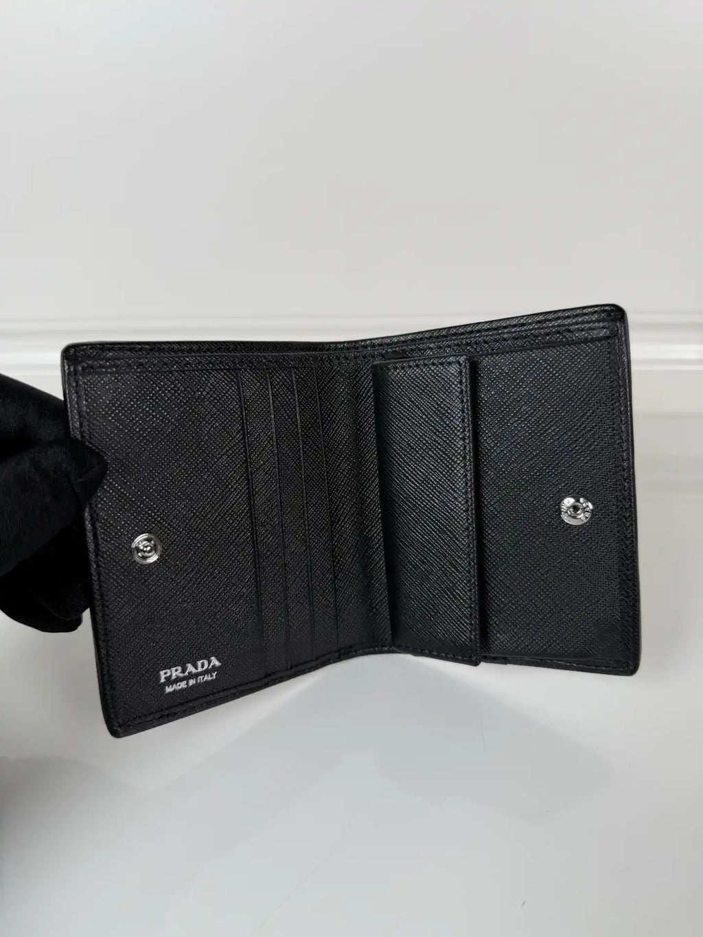 Prada Small Saffiano Leather Wallet 1MV204 Black