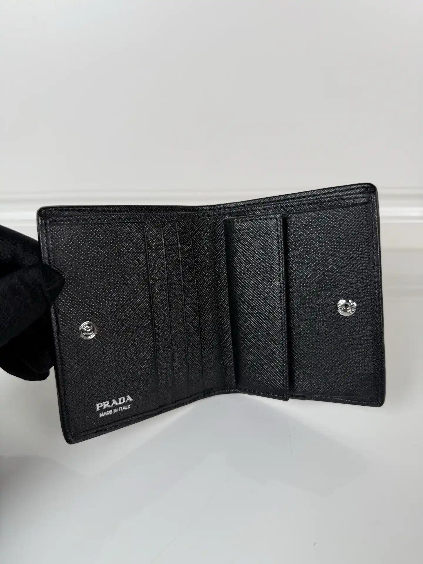 Prada Small Saffiano Leather Wallet 1MV204 Black