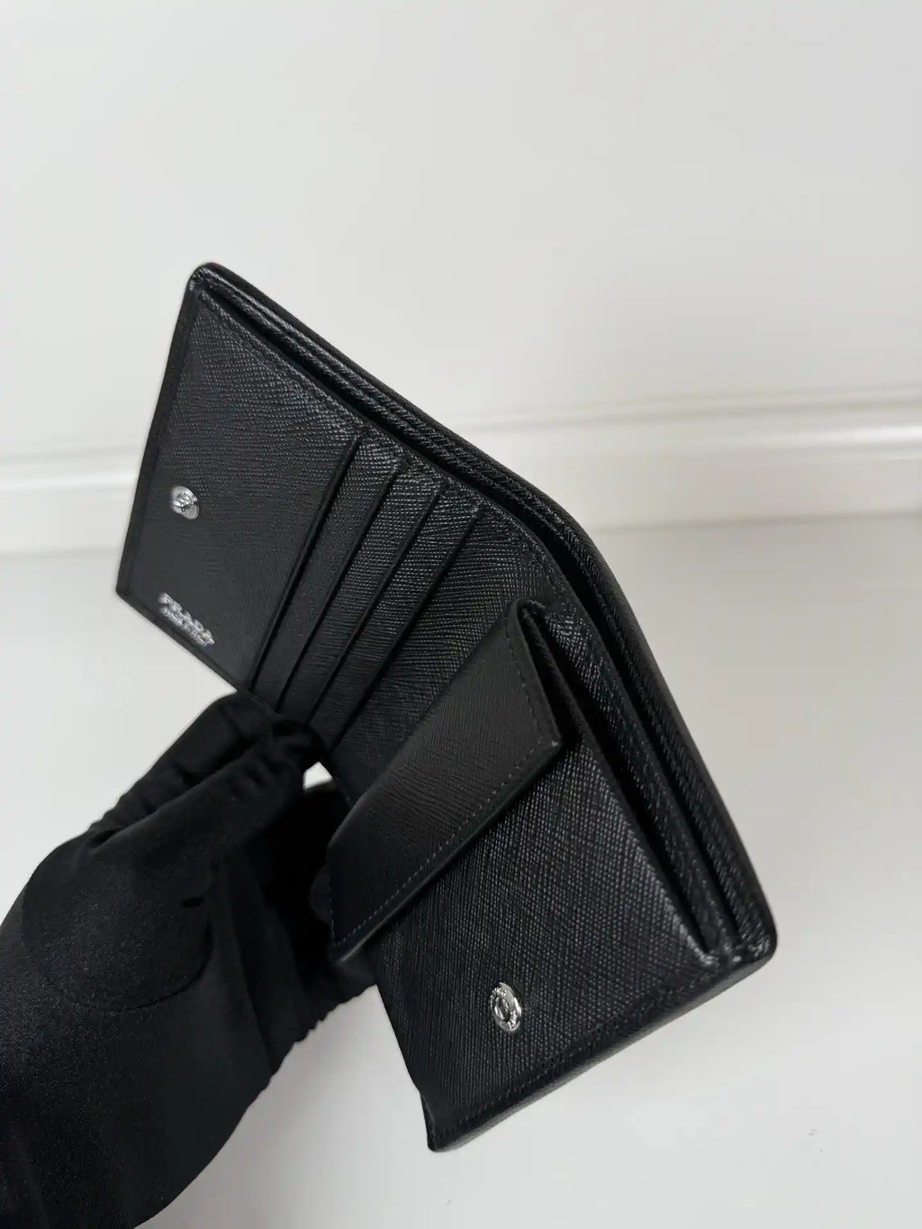 Prada Small Saffiano Leather Wallet 1MV204 Black