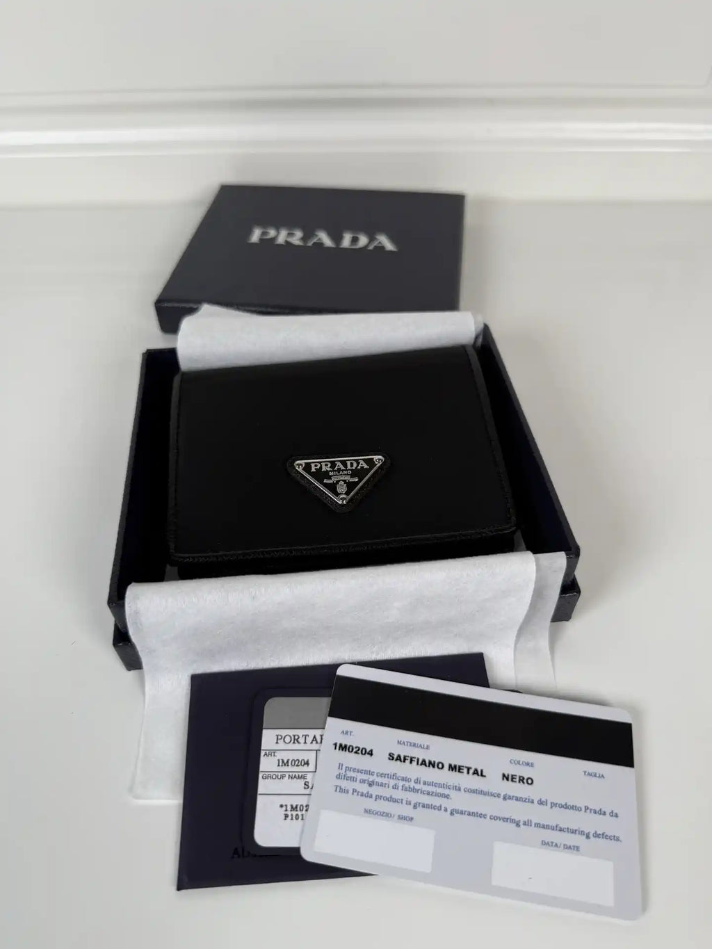 Prada Small Saffiano Leather Wallet 1MV204 Black