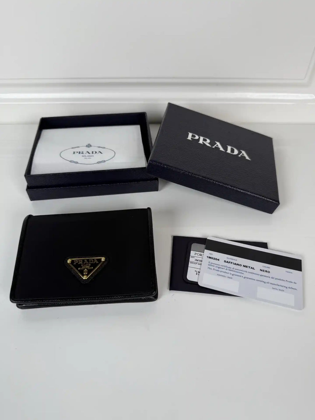 Prada Small Saffiano Leather Wallet 1MV204 Black