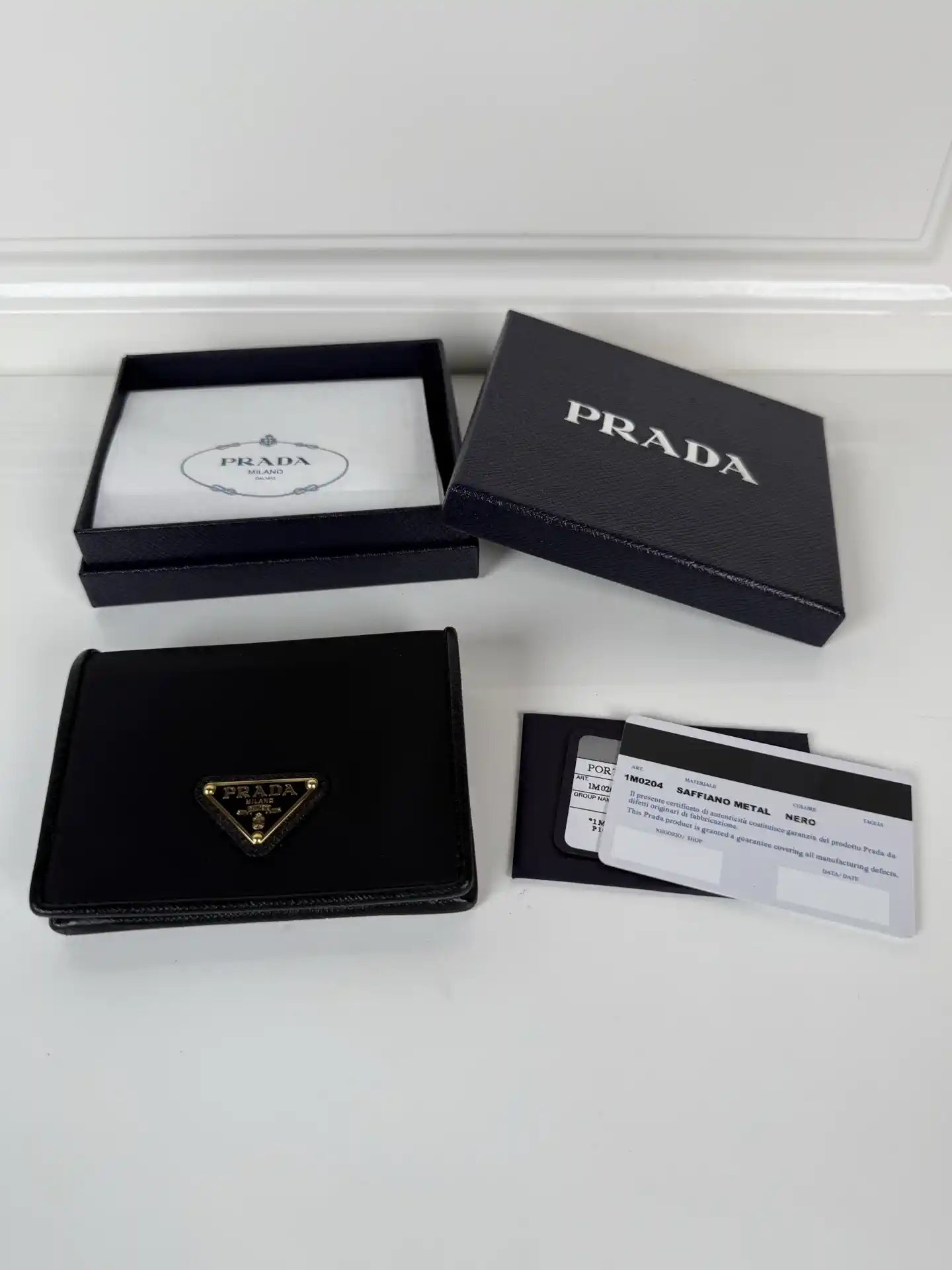 Prada Small Saffiano Leather Wallet 1MV204 Black