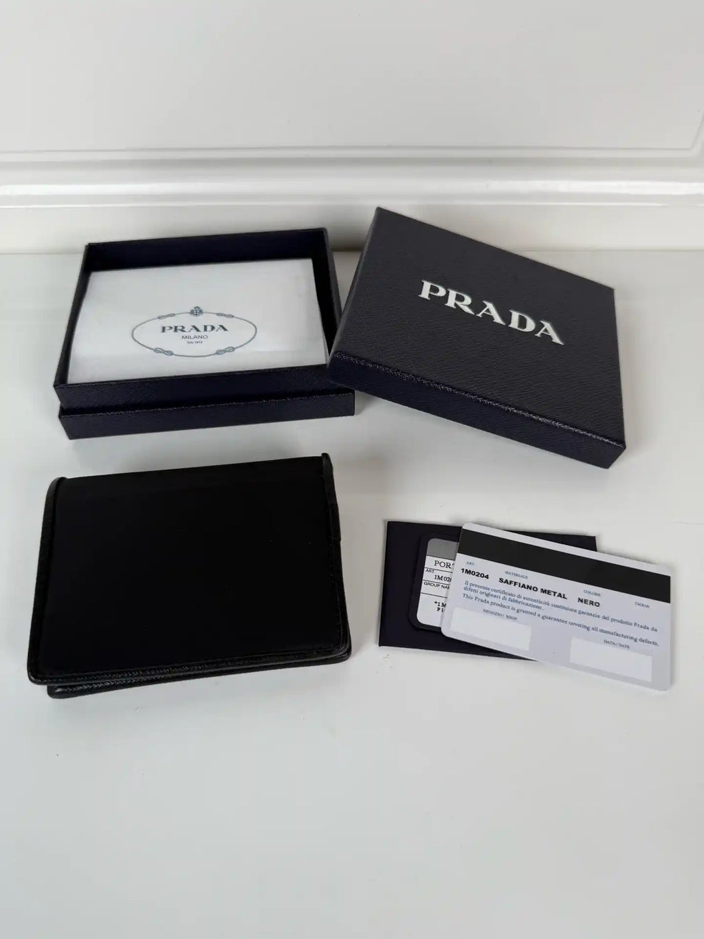 Prada Small Saffiano Leather Wallet 1MV204 Black