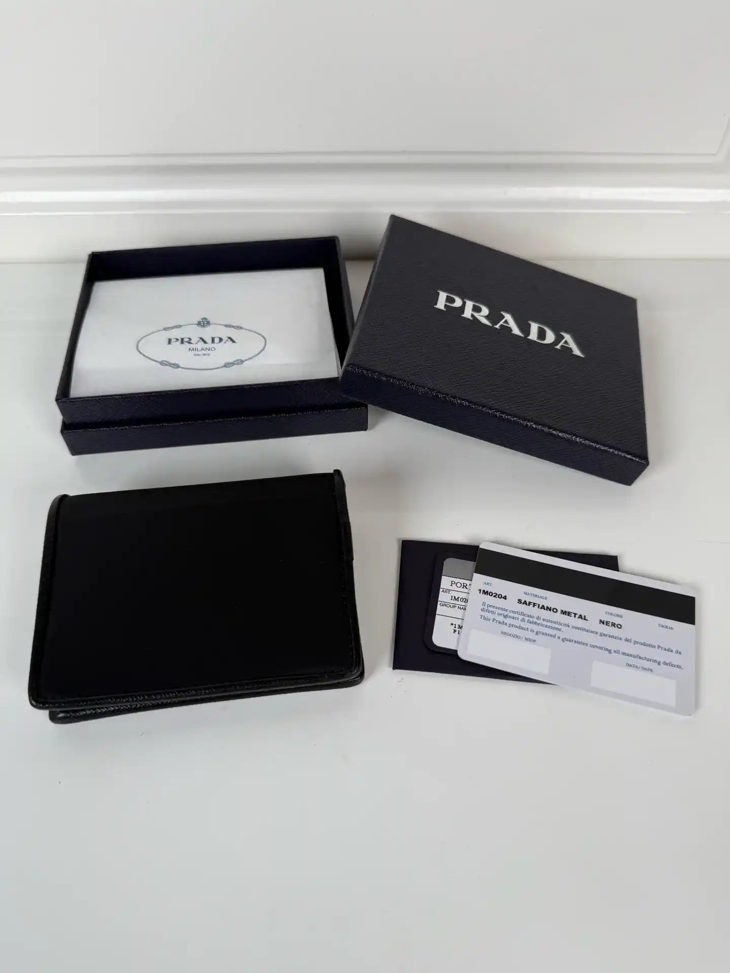 Prada Small Saffiano Leather Wallet 1MV204 Black
