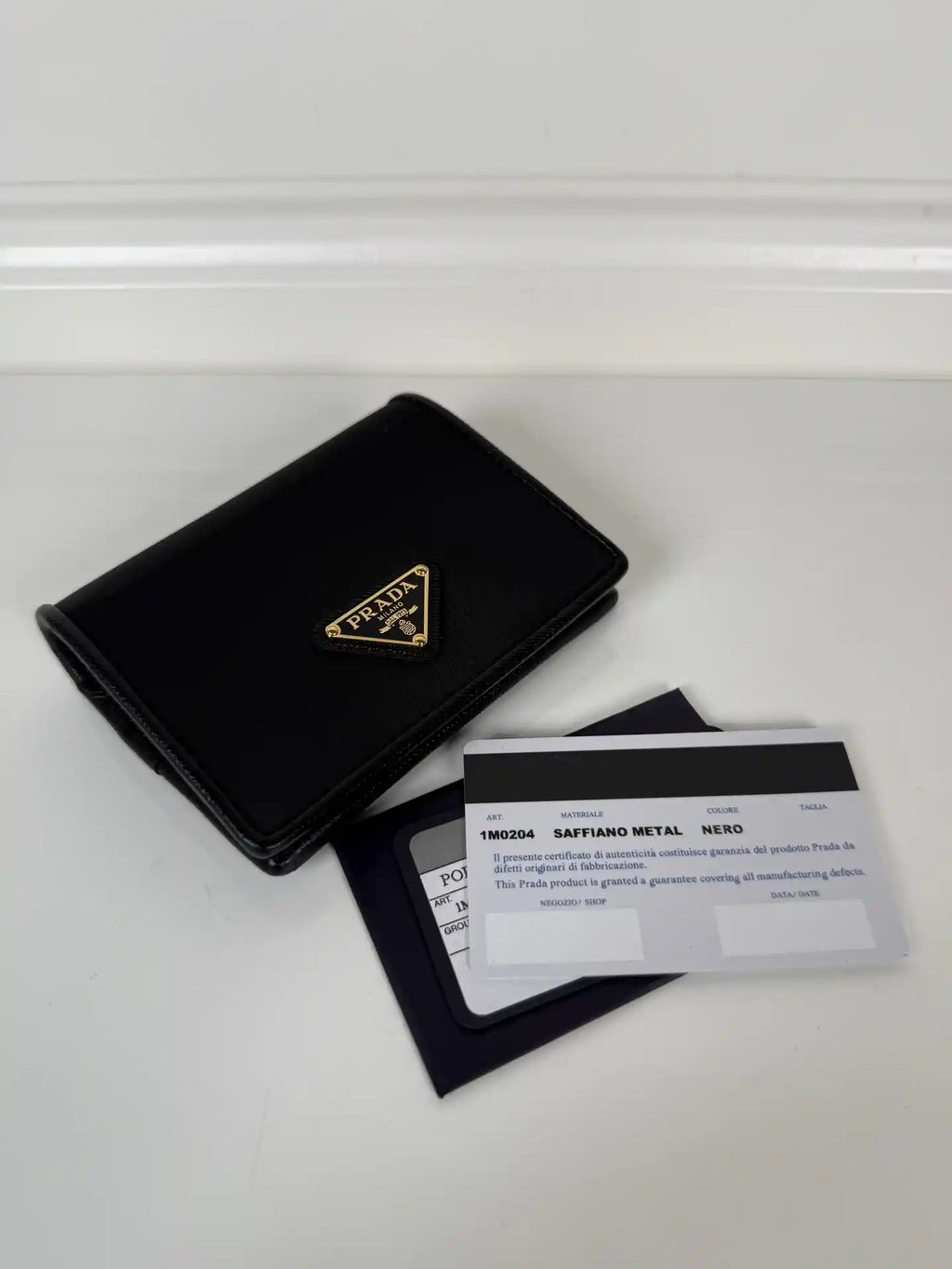 Prada Small Saffiano Leather Wallet 1MV204 Black