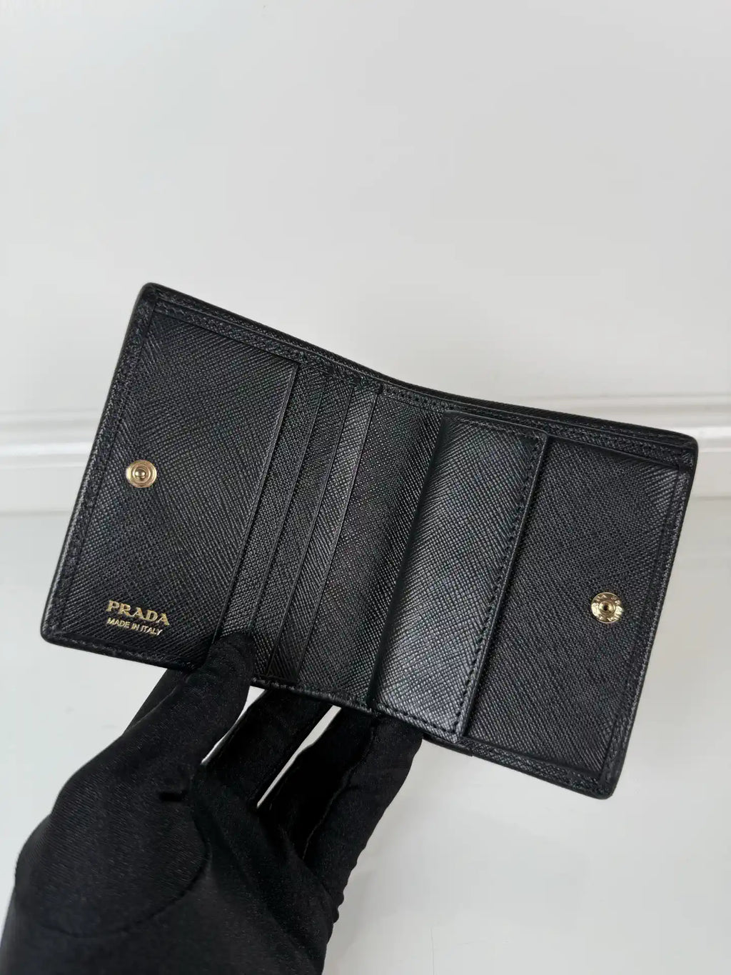 Prada Small Saffiano Leather Wallet 1MV204 Black