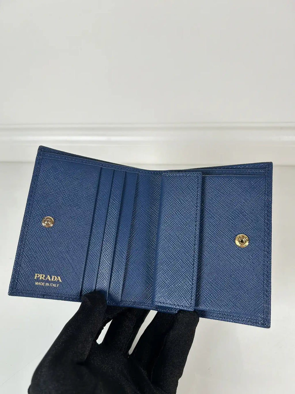 Prada Small Saffiano Leather Wallet 1MV204 Blue