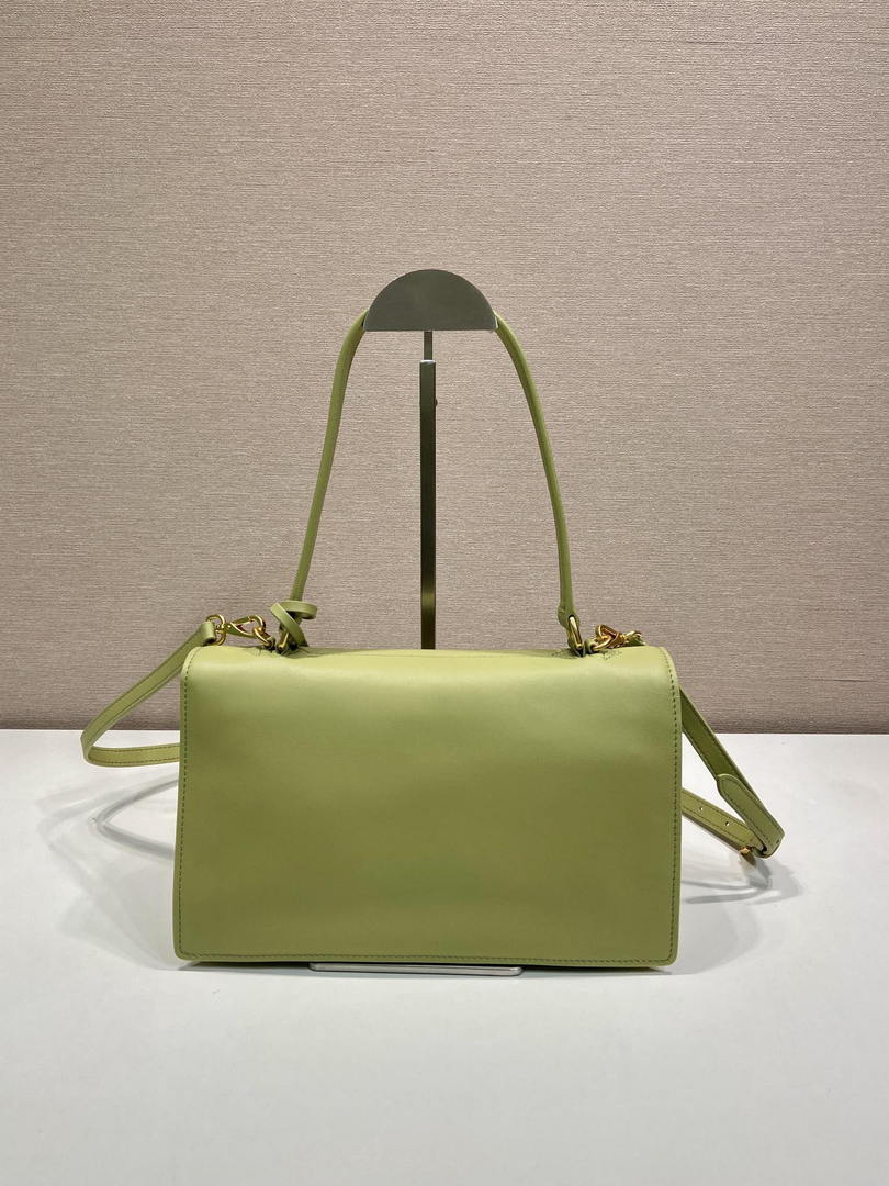 Prada Soft Sound medium leather shoulder bag 1BN023 Pistachio Green