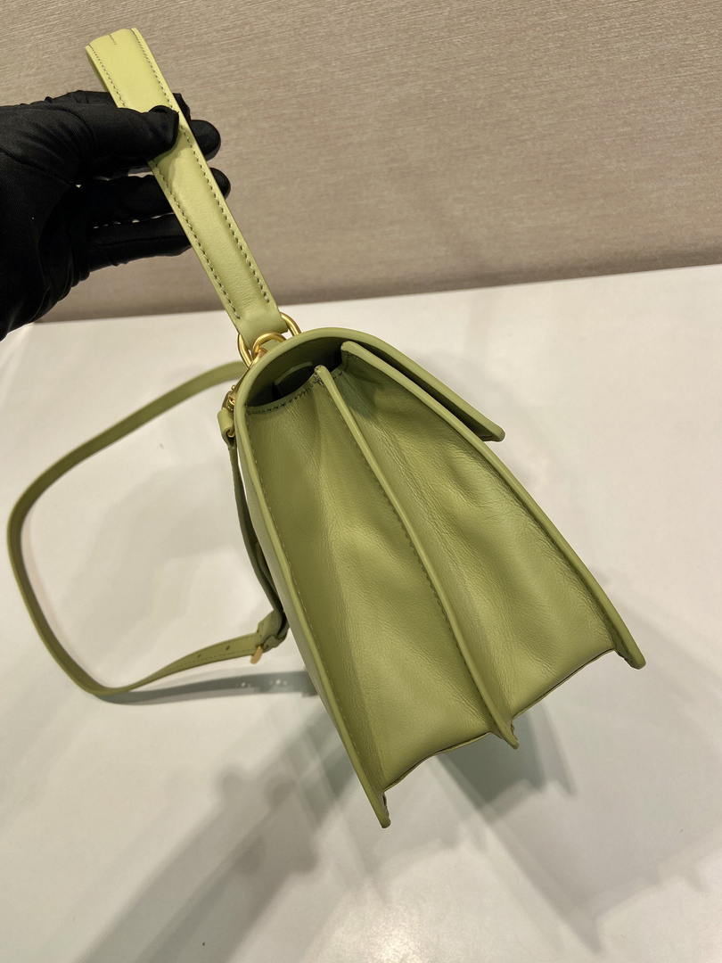 Prada Soft Sound medium leather shoulder bag 1BN023 Pistachio Green