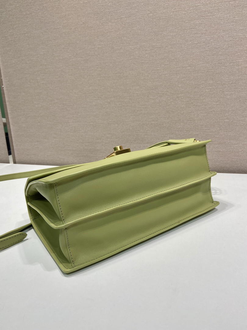 Prada Soft Sound medium leather shoulder bag 1BN023 Pistachio Green