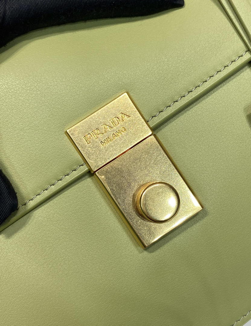 Prada Soft Sound medium leather shoulder bag 1BN023 Pistachio Green