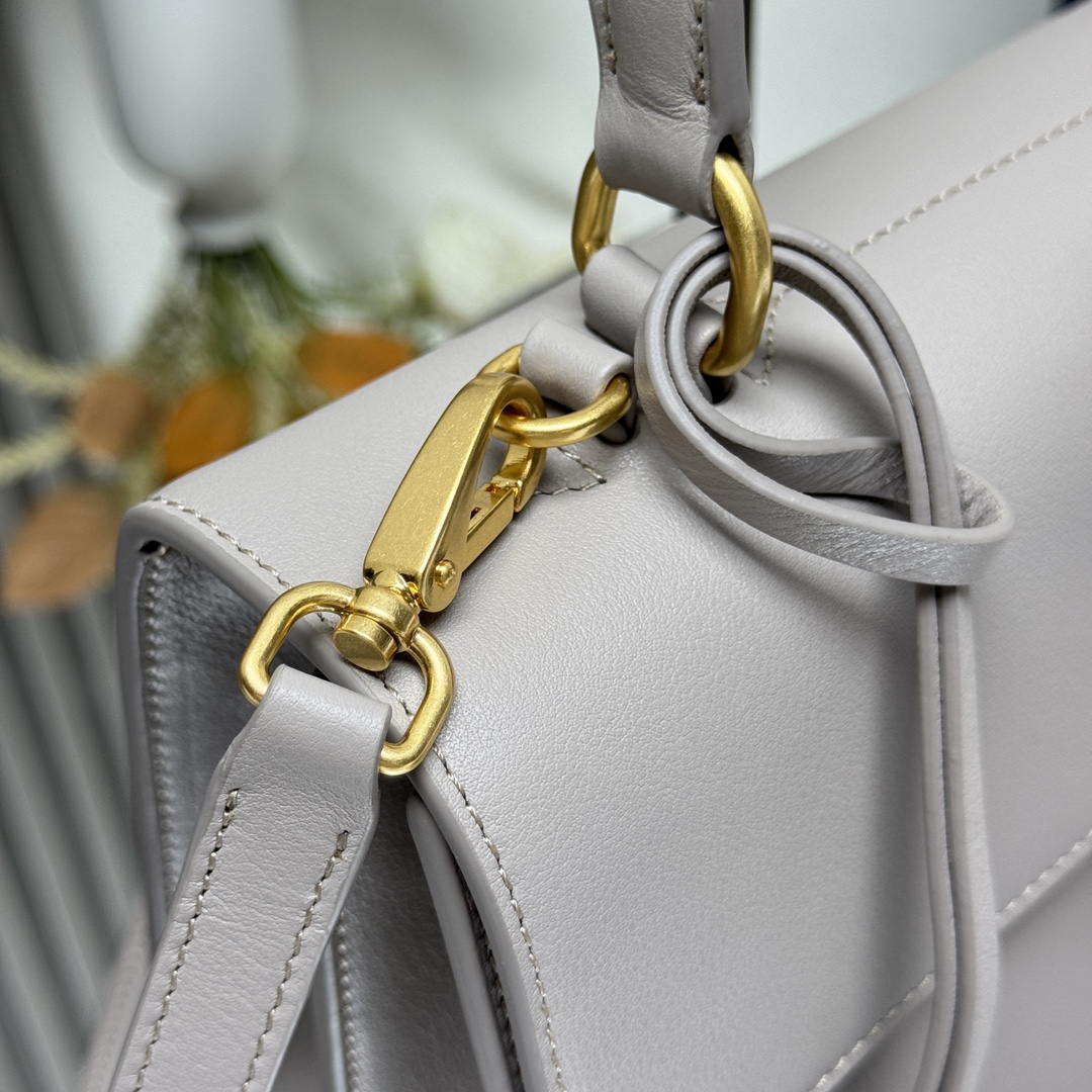 Prada Soft Sound medium leather shoulder bag 1BN023 Light Gray
