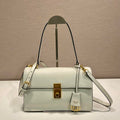 Prada Soft Sound medium leather shoulder bag 1BN023 White - Default Title - View 1