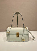 Prada Soft Sound medium leather shoulder bag 1BN023 White