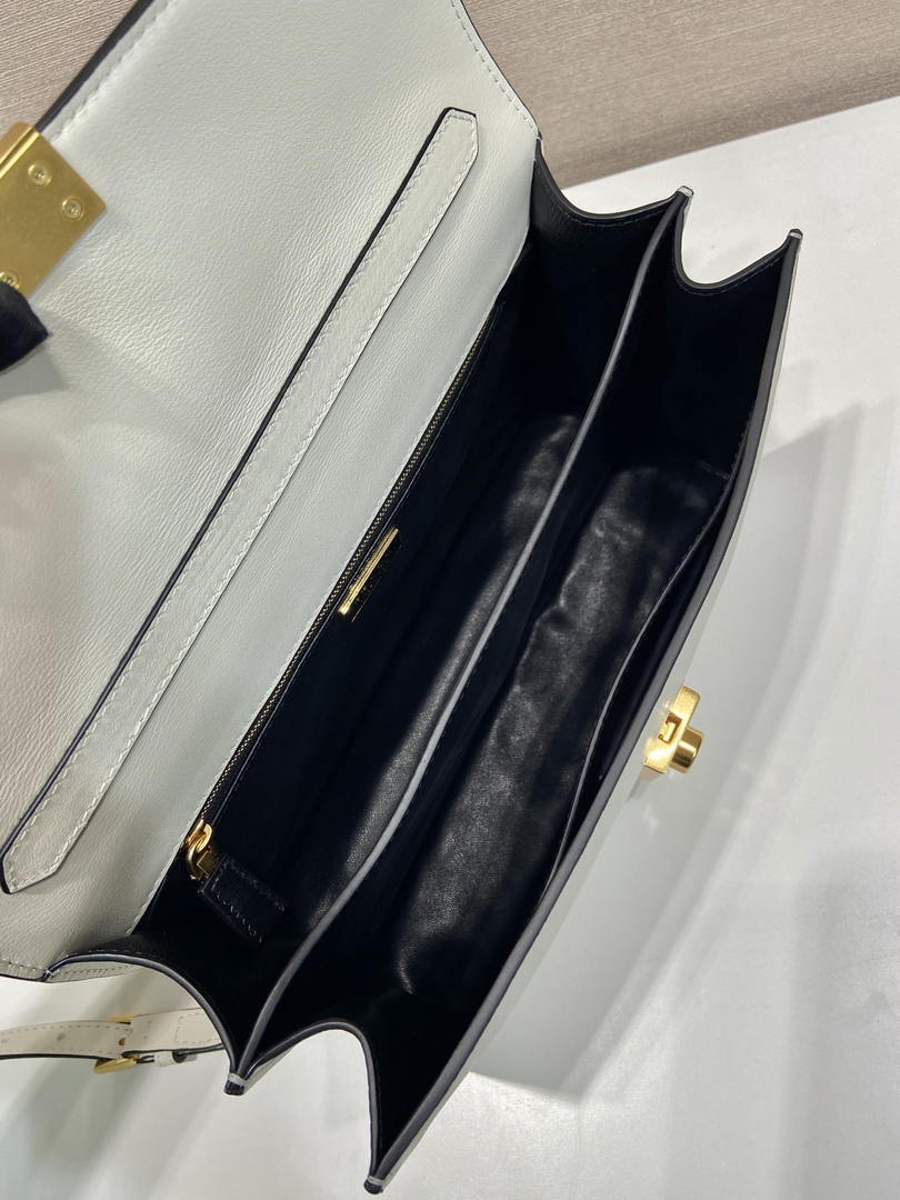 Prada Soft Sound medium leather shoulder bag 1BN023 White