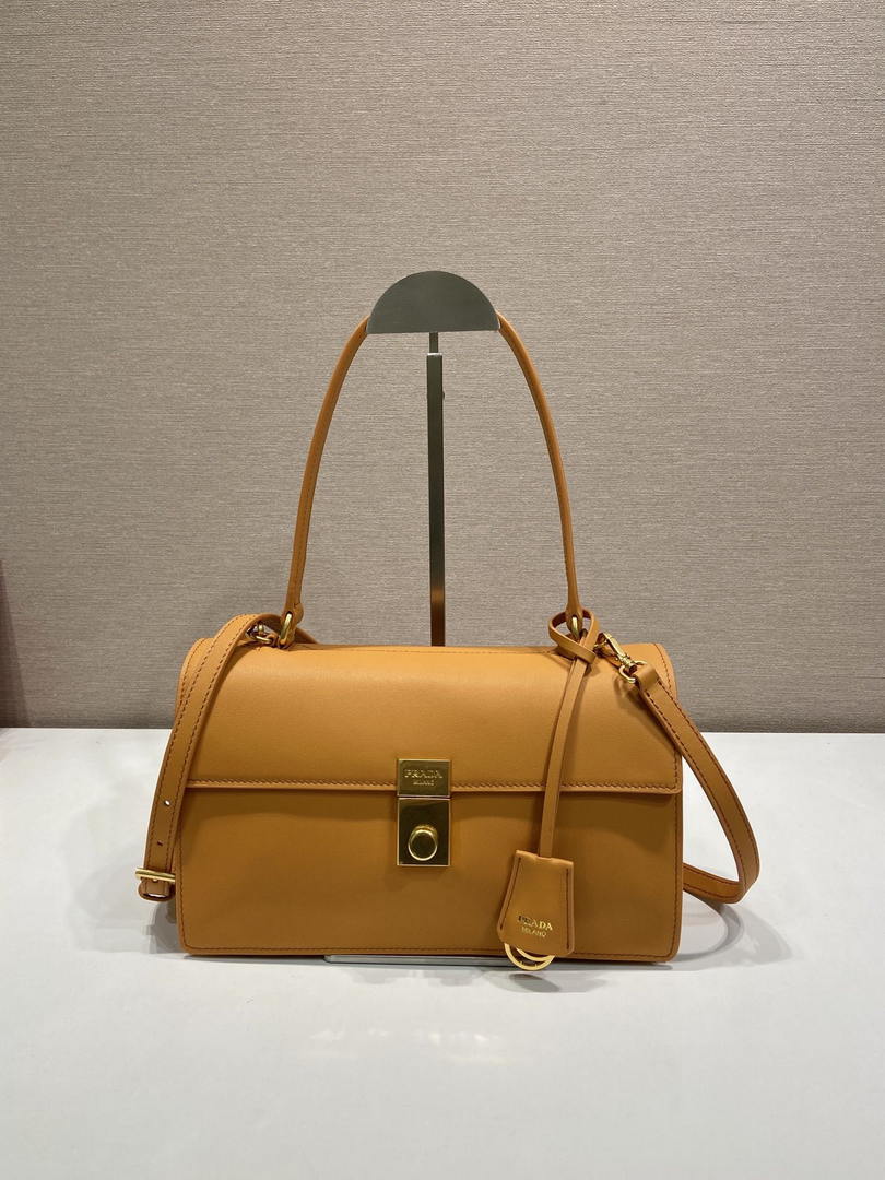 Prada Soft Sound medium leather shoulder bag 1BN023 Caramel - Default Title - View 1