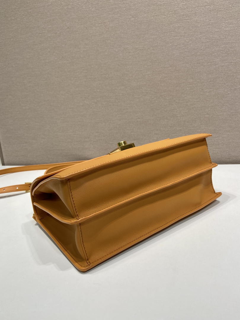 Prada Soft Sound medium leather shoulder bag 1BN023 Caramel