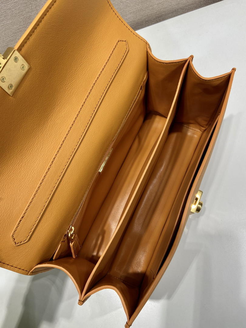 Prada Soft Sound medium leather shoulder bag 1BN023 Caramel
