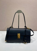 Prada Soft Sound medium leather shoulder bag 1BN023 Black