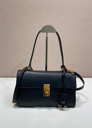 Prada Soft Sound medium leather shoulder bag 1BN023 Black - Default Title - View 1