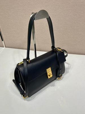 Prada Soft Sound medium leather shoulder bag 1BN023 Black - Default Title - View 3