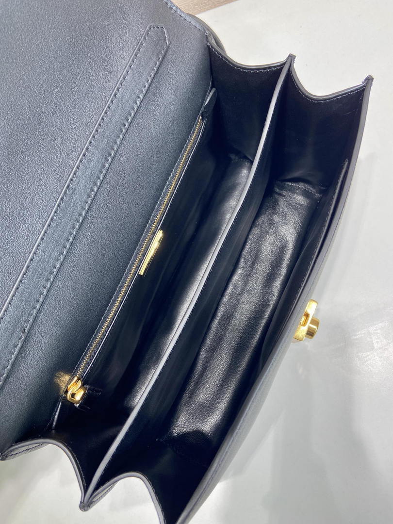 Prada Soft Sound medium leather shoulder bag 1BN023 Black