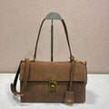 Prada Soft Sound medium Suede shoulder bag 1BN023 Brown - Default Title - View 1