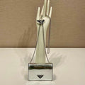 Prada studded card holder with shoulder strap 1MR024 Silver - Default Title - View 1