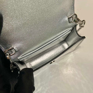 Prada studded card holder with shoulder strap 1MR024 Silver - Default Title - View 8