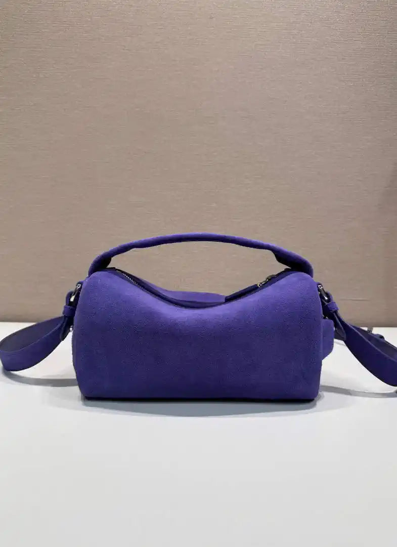 Prada Suede leather shoulder bag 2VH188 Blue