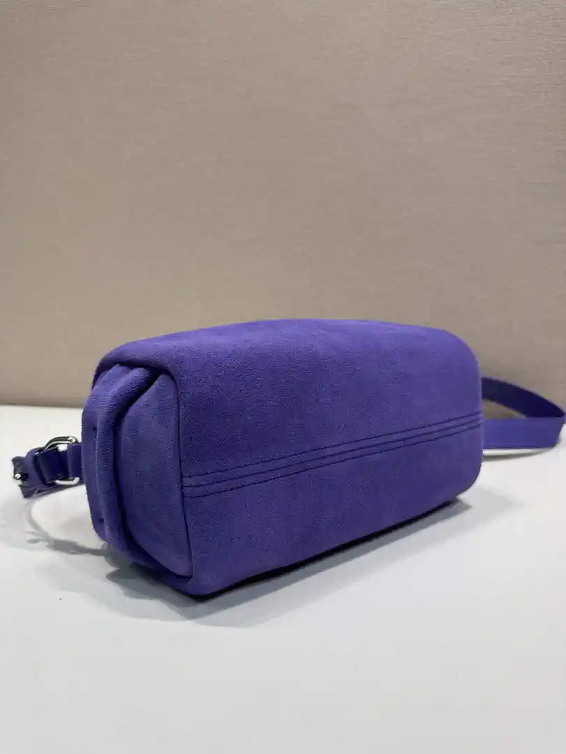 Prada Suede leather shoulder bag 2VH188 Blue