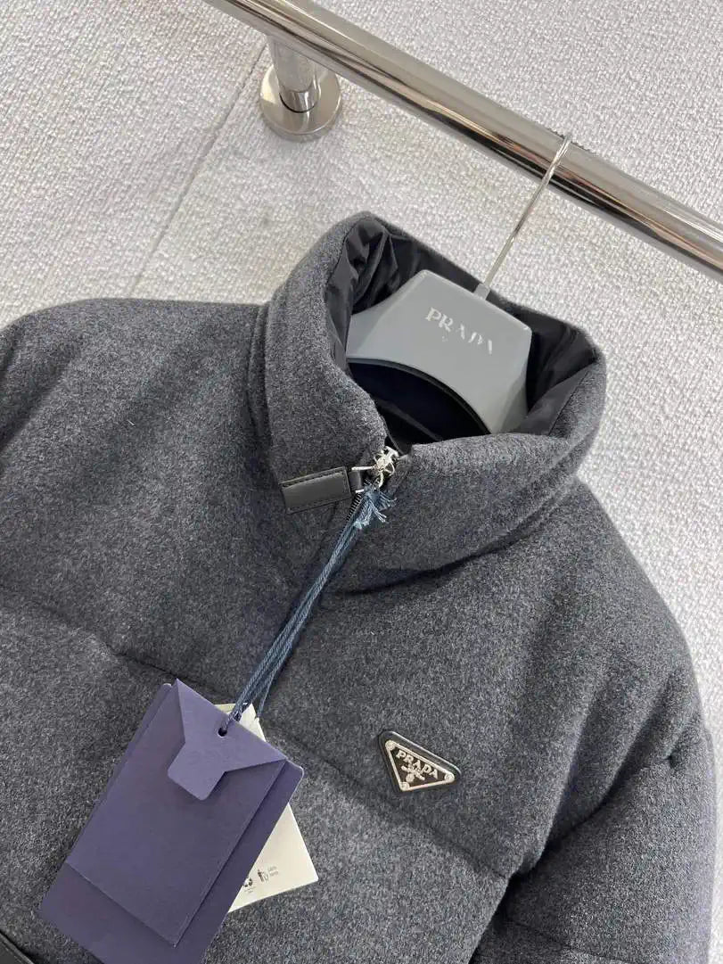 Prada Women  Belt waist woolen down Jacket P99480
