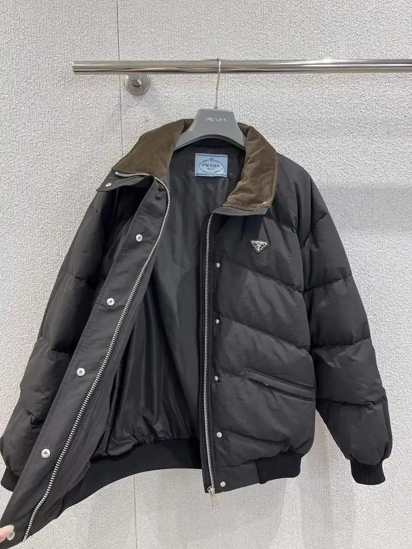 Prada Women Stand collar poplin down Jacket P99484